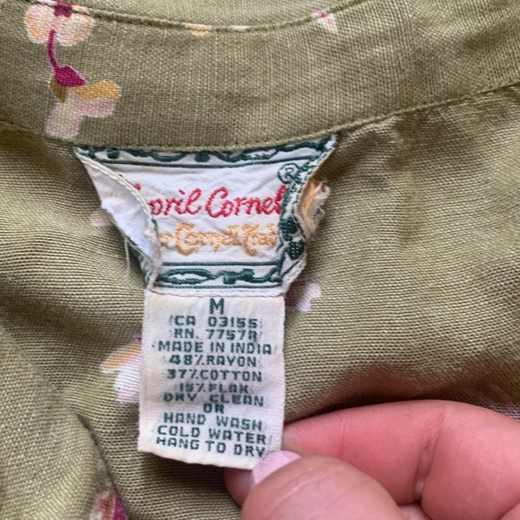 April Cornell Vintage 90s Boho Cottagecore Whimsical Tie Front Top - Picture 2 of 3